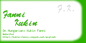 fanni kukin business card